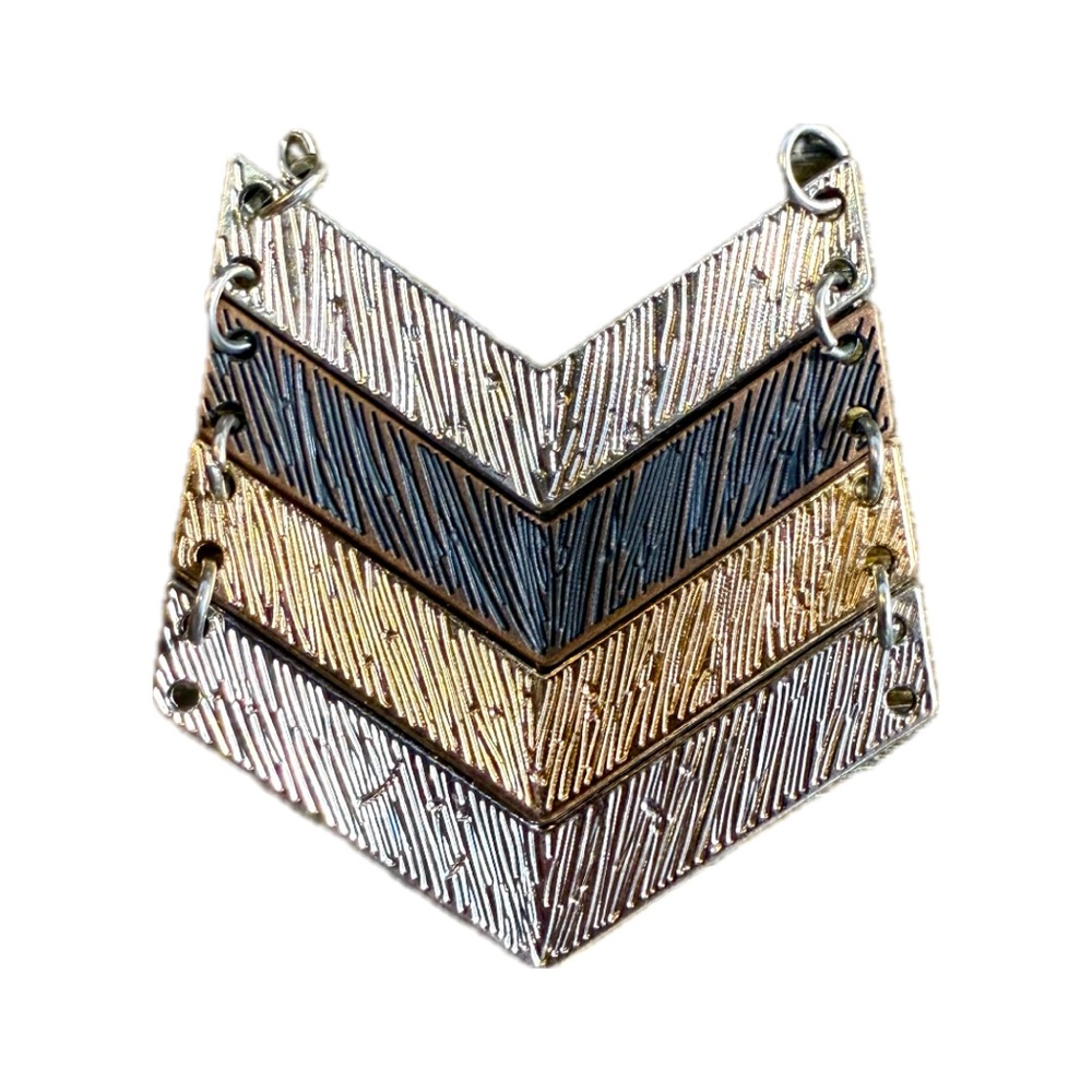 Vintage metallic chevron panel pendant